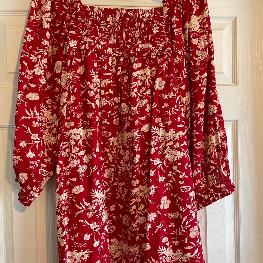 Doen Acton Dress in Red Floral